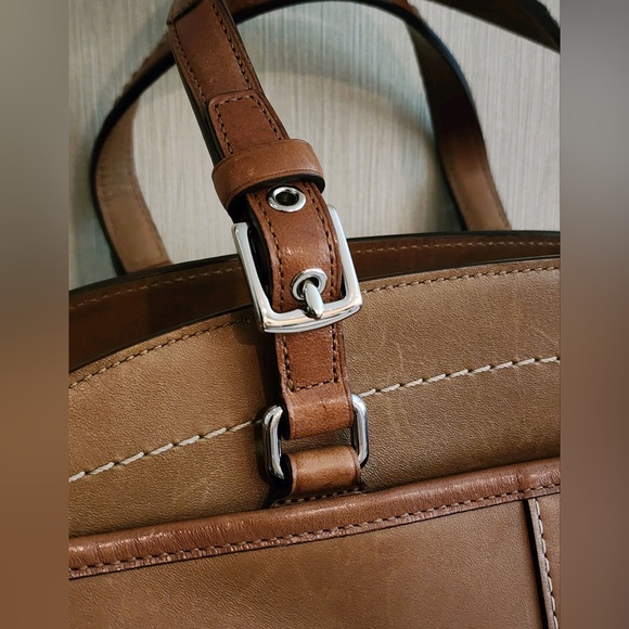 Coach Hamilton Burnished Glove Tanned Genuine Leather Satchel Handbag Like New - Picture 11 of 16